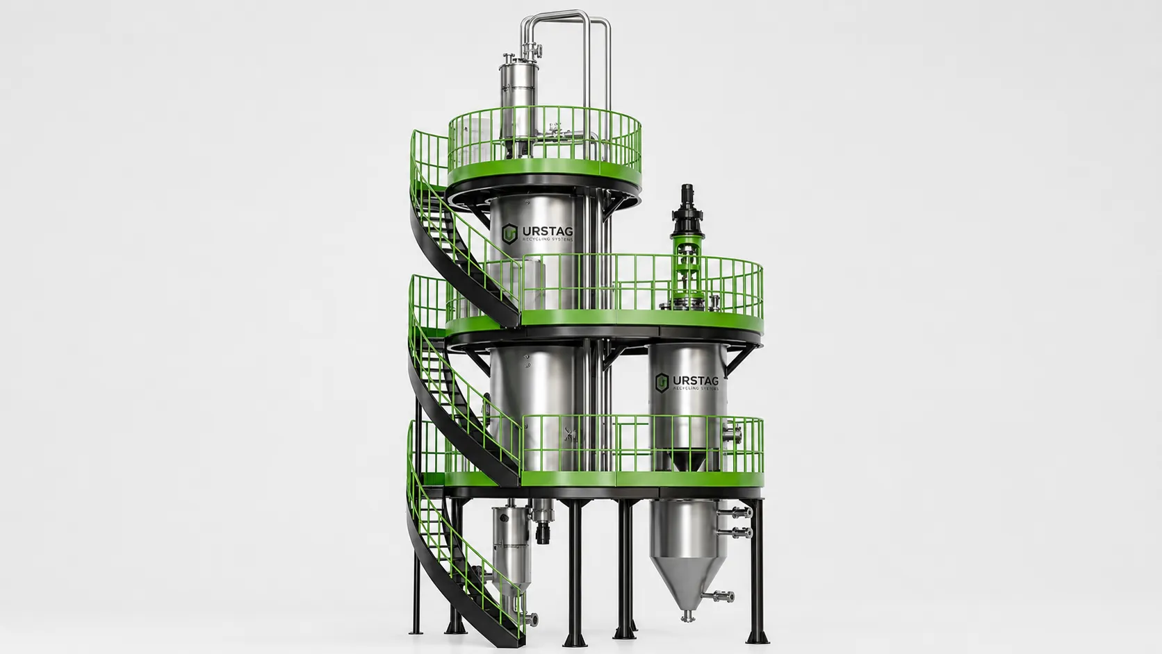 Polimerizare în stare solidă SSP, reactor vertical pentru creșterea vâscozității PET