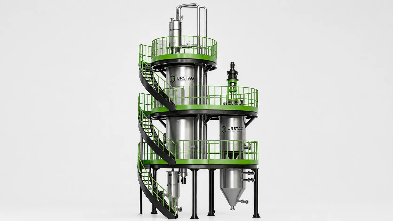 Polimerizare în stare solidă SSP, reactor vertical pentru creșterea vâscozității PET