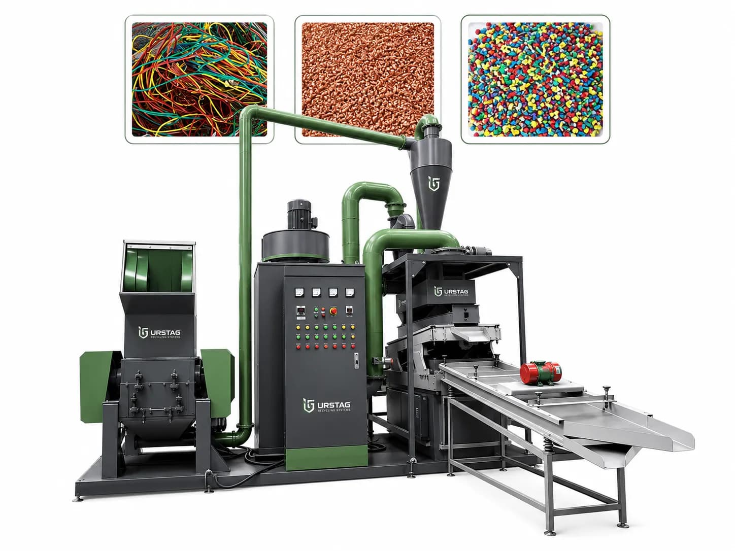 Granulator cabluri electrice pentru separarea cuprului de PVC